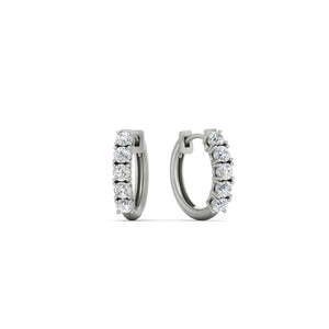 Half Carat Huggie Hoop Gemstone Earrings