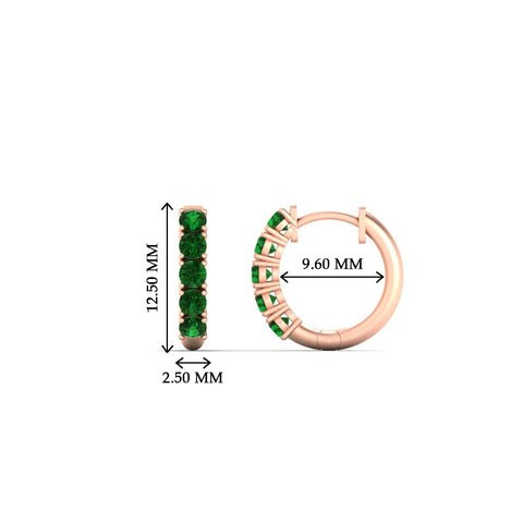 Half Carat Huggie Hoop Gemstone Earrings