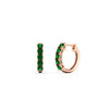 Load image into Gallery viewer, 5-stone-huggie-hoop-emerald-earrings-in-rose-gold-FDEAR10773GSGEMGRANGLE2-NL-RG