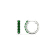 Load image into Gallery viewer, 5-stone-huggie-hoop-emerald-earrings-in-white-gold-FDEAR10773GSGEMGRANGLE2-NL-WG