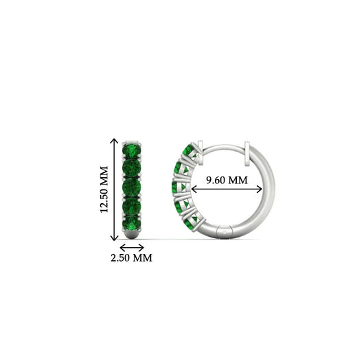 Half Carat Huggie Hoop Gemstone Earrings