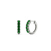 Load image into Gallery viewer, 5-stone-huggie-hoop-emerald-earrings-in-white-gold-FDEAR10773GSGEMGRANGLE2-NL-WG