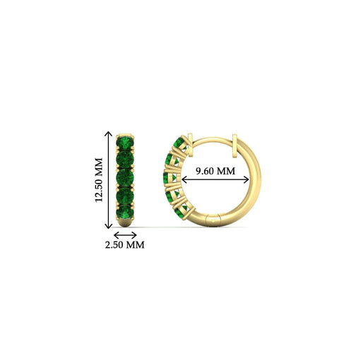 Half Carat Huggie Hoop Gemstone Earrings