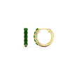 Load image into Gallery viewer, 5-stone-huggie-hoop-emerald-earrings-in-yellow-gold-FDEAR10773GSGEMGRANGLE2-NL-YG