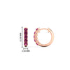 Load image into Gallery viewer, 5-stone-huggie-hoop-pink-sapphire-earrings-in-rose-gold-FDEAR10773GSGSADRPIANGLE2-NL-RG