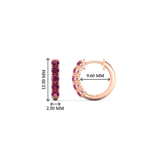 Half Carat Huggie Hoop Gemstone Earrings