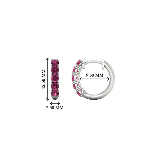 Half Carat Huggie Hoop Gemstone Earrings