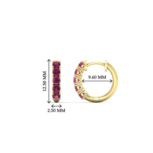 Half Carat Huggie Hoop Gemstone Earrings