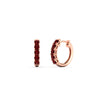 Load image into Gallery viewer, 5-stone-huggie-hoop-ruby-earrings-in-rose-gold-FDEAR10773GSGRUDRANGLE2-NL-RG