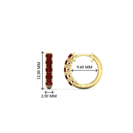 Half Carat Huggie Hoop Gemstone Earrings
