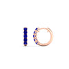 Load image into Gallery viewer, 5-stone-huggie-hoop-sapphire-earrings-in-rose-gold-FDEAR10773GSGSABLANGLE2-NL-RG