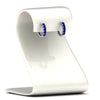 Load image into Gallery viewer, 5-stone-huggie-hoop-sapphire-earrings-in-white-gold-FDEAR10773GSGSABLANGLE2-NL-WG