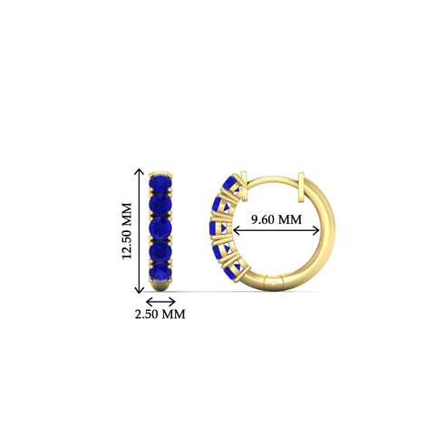 Half Carat Huggie Hoop Gemstone Earrings