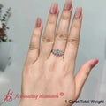 Thumbnail 2 - Five Stone 1 Carat Marquise Classic Wedding Band