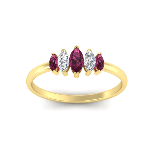 5-stone-marquise-pink-sapphire-half-carat-women-wedding-band-in-yellow-gold-fdwb8008mqgsadrpiangle5-0.50ct-nl-yg.jpg