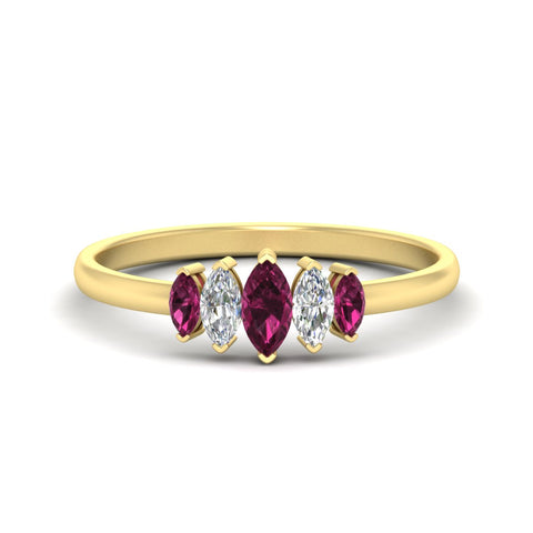 5-stone-marquise-pink-sapphire-half-carat-women-wedding-band-in-yellow-gold-fdwb8008mqgsadrpisleep-0.50ct-nl-yg.jpg