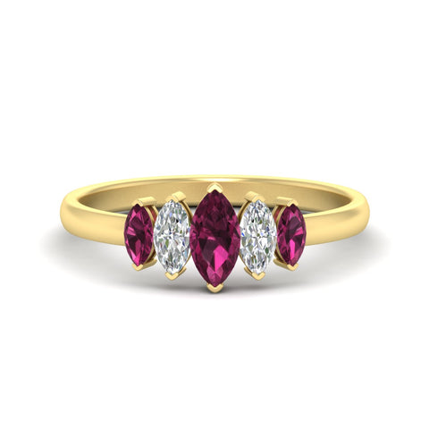 5-stone-marquise-pink-sapphire-one-carat-women-wedding-band-in-yellow-gold-fdwb8008mqgsadrpisleep-1.00ct-nl-yg.jpg