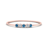 Load image into Gallery viewer, 5-stone-minimalist-diamond-stackable-band-with-blue-topaz-in-FD9425RORGICBLTO-NL-RG
