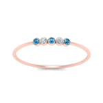 Load image into Gallery viewer, 5-stone-minimalist-diamond-stackable-band-with-blue-topaz-in-FD9425RORGICBLTO-NL-RG
