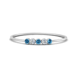 Load image into Gallery viewer, 5-stone-minimalist-diamond-stackable-band-with-blue-topaz-in-FD9425RORGICBLTO-NL-WG
