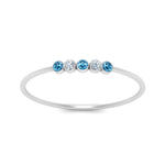 Load image into Gallery viewer, 5-stone-minimalist-diamond-stackable-band-with-blue-topaz-in-FD9425RORGICBLTO-NL-WG
