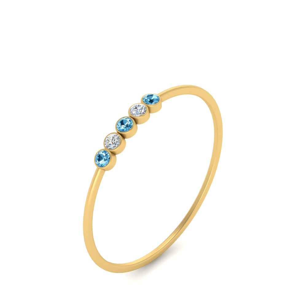 5-stone-minimalist-diamond-stackable-band-with-blue-topaz-in-FD9425RORGICBLTO-NL-YG