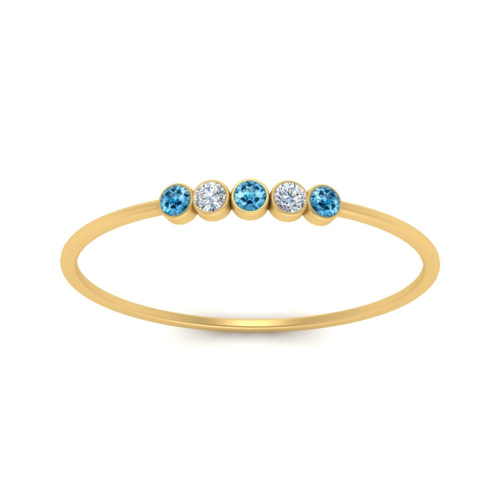 5-stone-minimalist-diamond-stackable-band-with-blue-topaz-in-FD9425RORGICBLTO-NL-YG