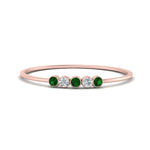 Load image into Gallery viewer, 5-stone-minimalist-diamond-stackable-band-with-emerald-in-FD9425RORGEMGR-NL-RG
