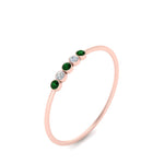 Load image into Gallery viewer, 5-stone-minimalist-diamond-stackable-band-with-emerald-in-FD9425RORGEMGR-NL-RG
