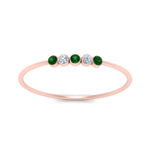 Load image into Gallery viewer, 5-stone-minimalist-diamond-stackable-band-with-emerald-in-FD9425RORGEMGR-NL-RG
