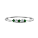 Load image into Gallery viewer, 5-stone-minimalist-diamond-stackable-band-with-emerald-in-FD9425RORGEMGR-NL-WG
