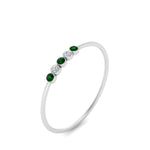 Load image into Gallery viewer, 5-stone-minimalist-diamond-stackable-band-with-emerald-in-FD9425RORGEMGR-NL-WG
