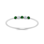 Load image into Gallery viewer, 5-stone-minimalist-diamond-stackable-band-with-emerald-in-FD9425RORGEMGR-NL-WG
