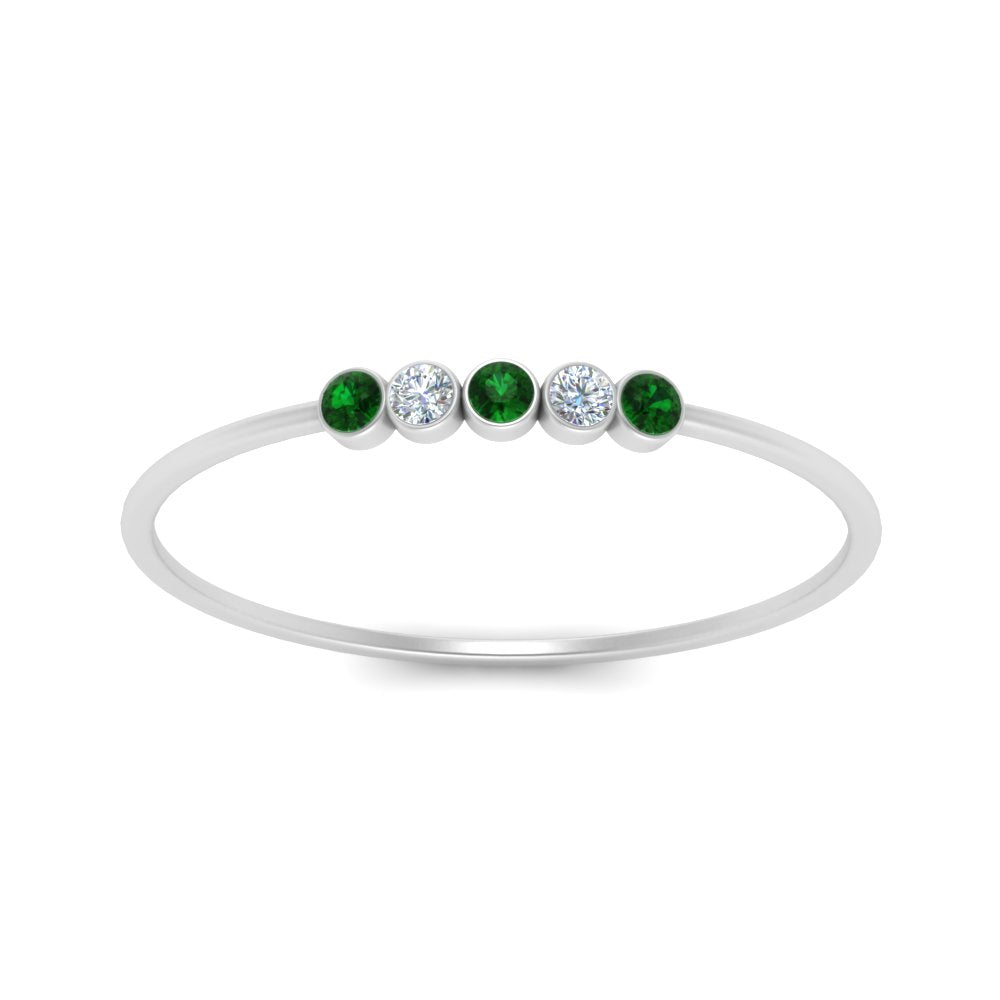5-stone-minimalist-diamond-stackable-band-with-emerald-in-FD9425RORGEMGR-NL-WG