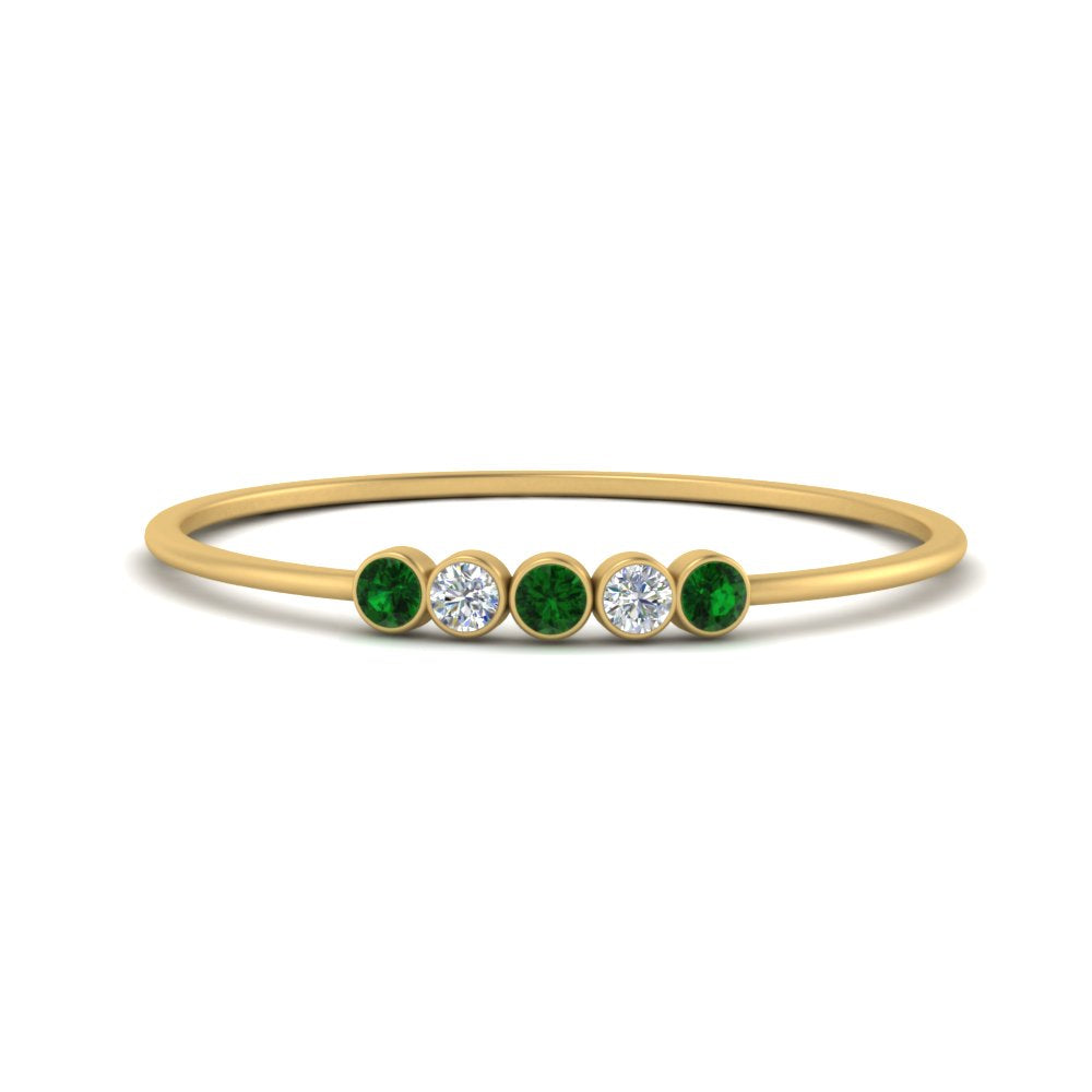 5-stone-minimalist-diamond-stackable-band-with-emerald-in-FD9425RORGEMGR-NL-YG