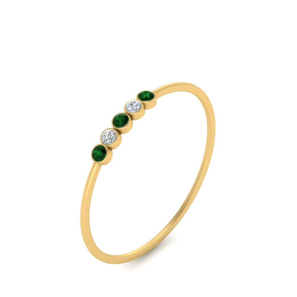 5-stone-minimalist-diamond-stackable-band-with-emerald-in-FD9425RORGEMGR-NL-YG