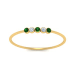 Load image into Gallery viewer, 5-stone-minimalist-diamond-stackable-band-with-emerald-in-FD9425RORGEMGR-NL-YG
