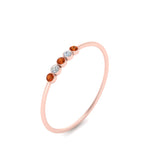 Load image into Gallery viewer, 5-stone-minimalist-diamond-stackable-band-with-orange-sapphire-in-FD9425RORGSAOR-NL-RG
