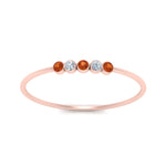 Load image into Gallery viewer, 5-stone-minimalist-diamond-stackable-band-with-orange-sapphire-in-FD9425RORGSAOR-NL-RG

