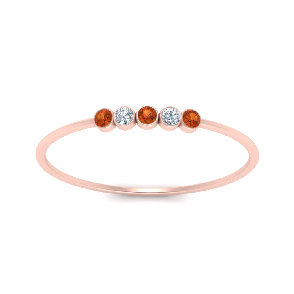5-stone-minimalist-diamond-stackable-band-with-orange-sapphire-in-FD9425RORGSAOR-NL-RG