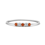 Load image into Gallery viewer, 5-stone-minimalist-diamond-stackable-band-with-orange-sapphire-in-FD9425RORGSAOR-NL-WG
