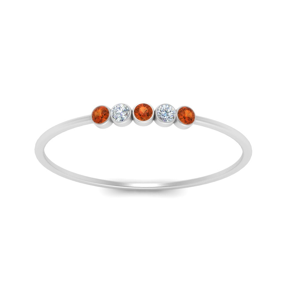 5-stone-minimalist-diamond-stackable-band-with-orange-sapphire-in-FD9425RORGSAOR-NL-WG