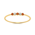 Load image into Gallery viewer, 5-stone-minimalist-diamond-stackable-band-with-orange-sapphire-in-FD9425RORGSAOR-NL-YG
