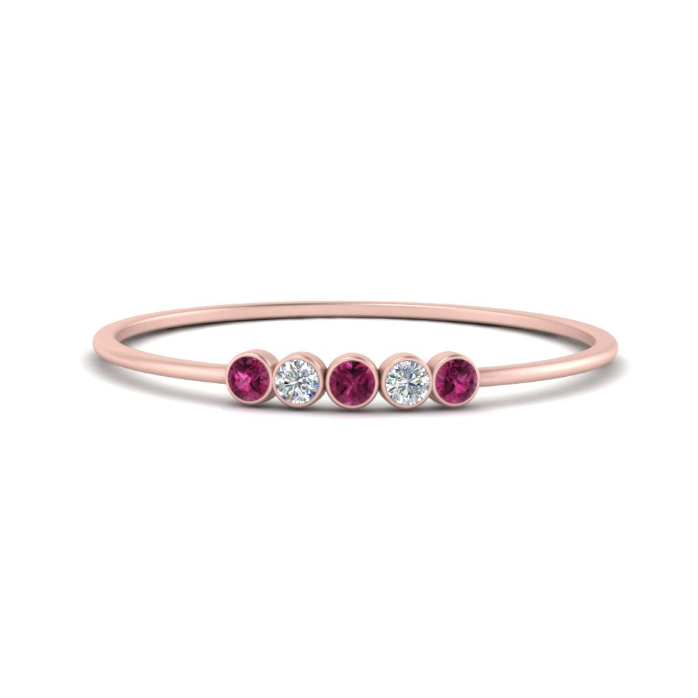 5-stone-minimalist-diamond-stackable-band-with-pink-sapphire-in-FD9425RORGSADRPI-NL-RG