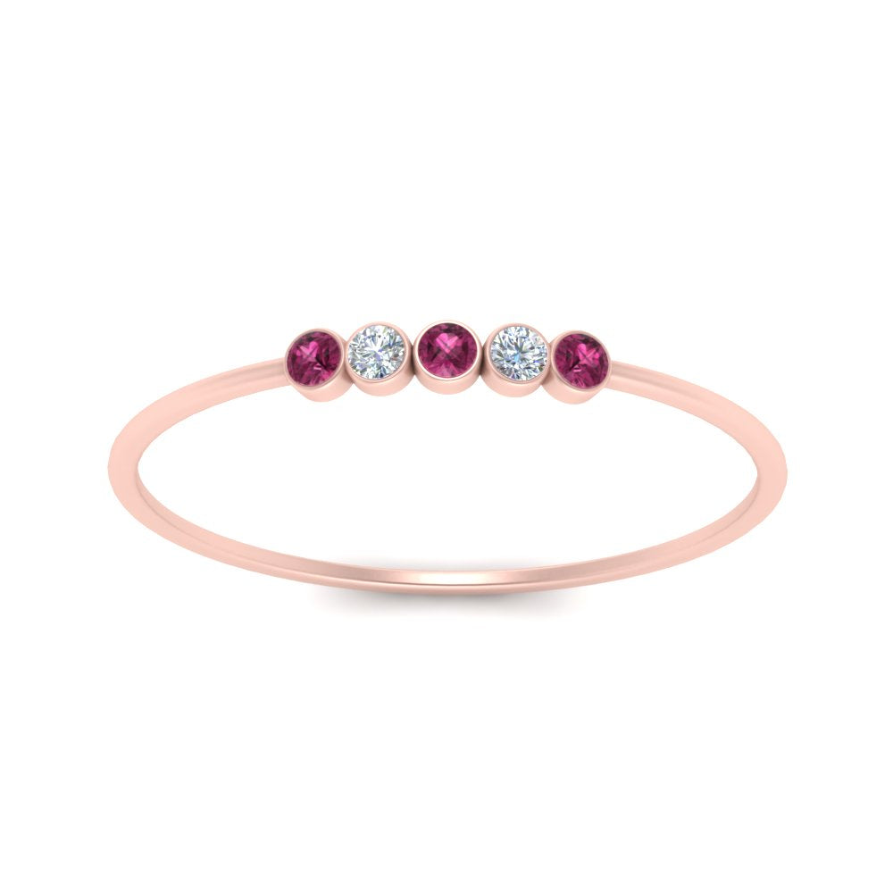 5-stone-minimalist-diamond-stackable-band-with-pink-sapphire-in-FD9425RORGSADRPI-NL-RG