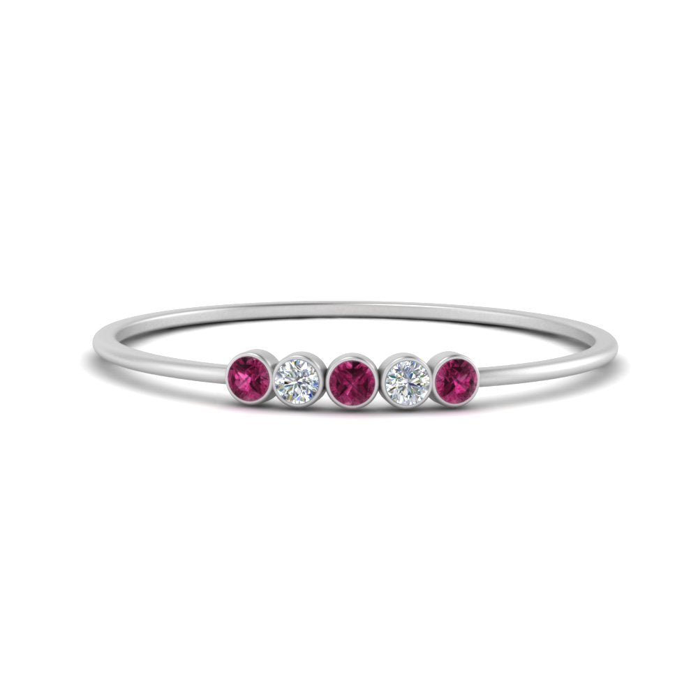 5-stone-minimalist-diamond-stackable-band-with-pink-sapphire-in-FD9425RORGSADRPI-NL-WG
