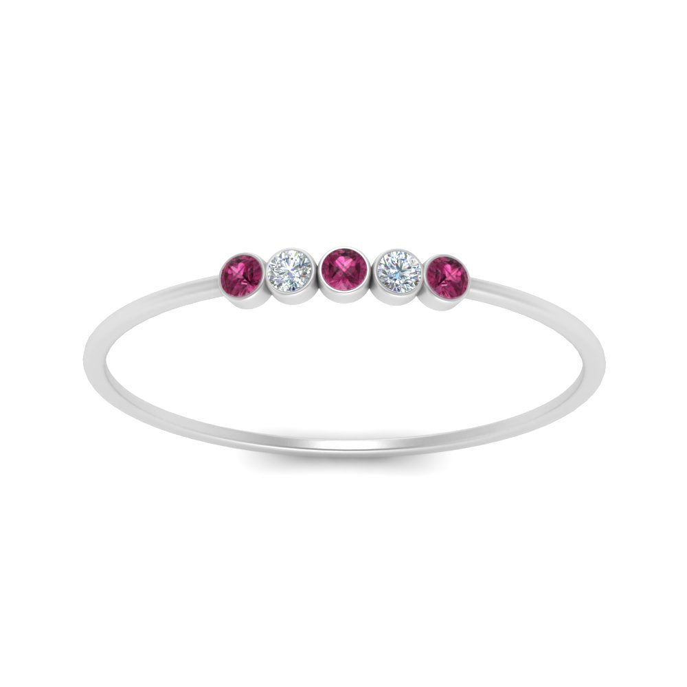 5-stone-minimalist-diamond-stackable-band-with-pink-sapphire-in-FD9425RORGSADRPI-NL-WG