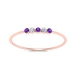 Load image into Gallery viewer, 5-stone-minimalist-diamond-stackable-band-with-purple-topaz-in-FD9425RORGVITO-NL-RG
