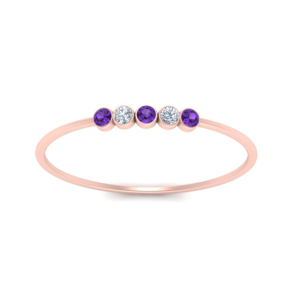 5-stone-minimalist-diamond-stackable-band-with-purple-topaz-in-FD9425RORGVITO-NL-RG