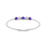 Load image into Gallery viewer, 5-stone-minimalist-diamond-stackable-band-with-purple-topaz-in-FD9425RORGVITO-NL-WG
